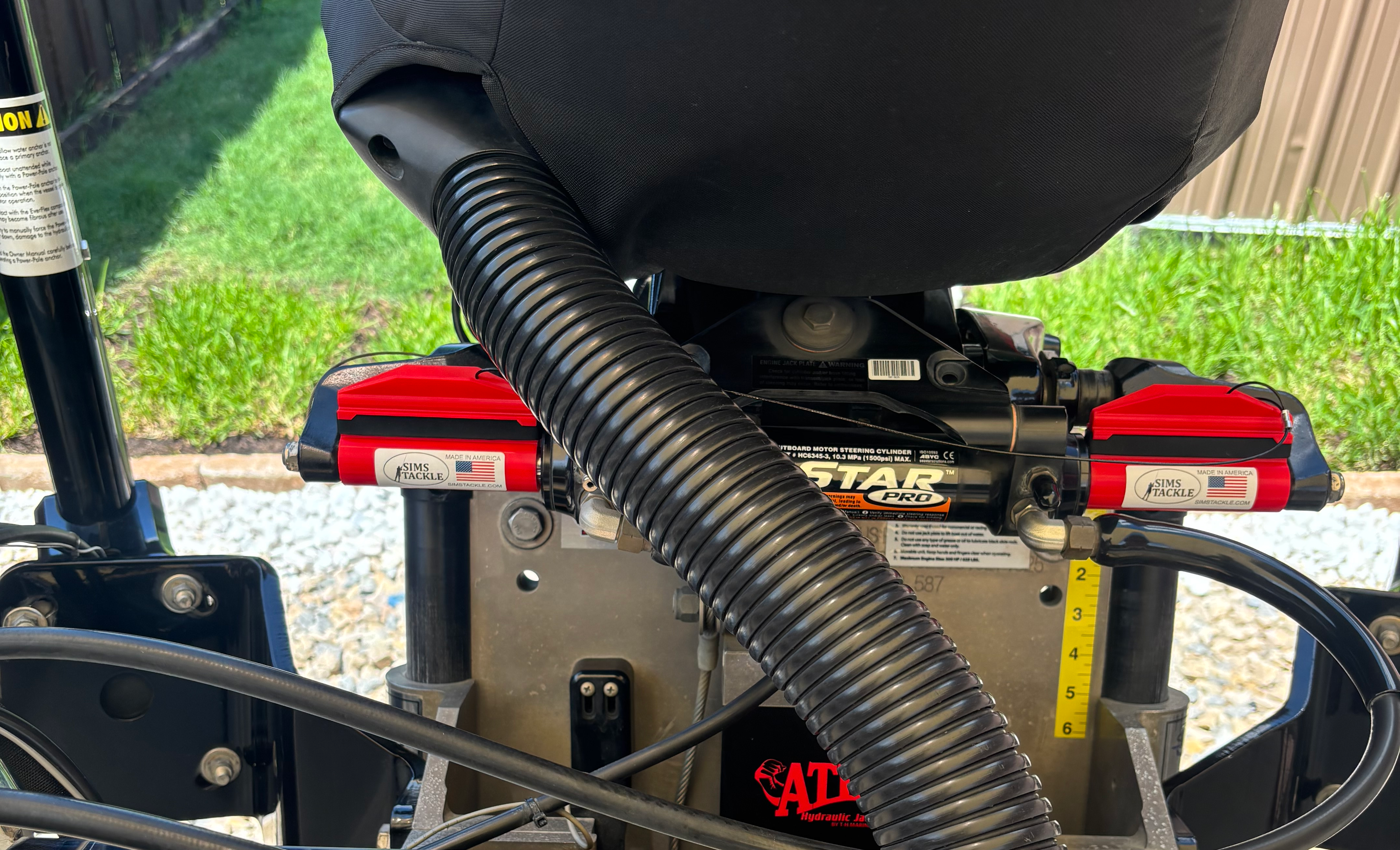 4" EZ Steer Stop Outboard Hydraulic Steering Suppression system for Outboard Motor Trailering/Transport 1 Pair