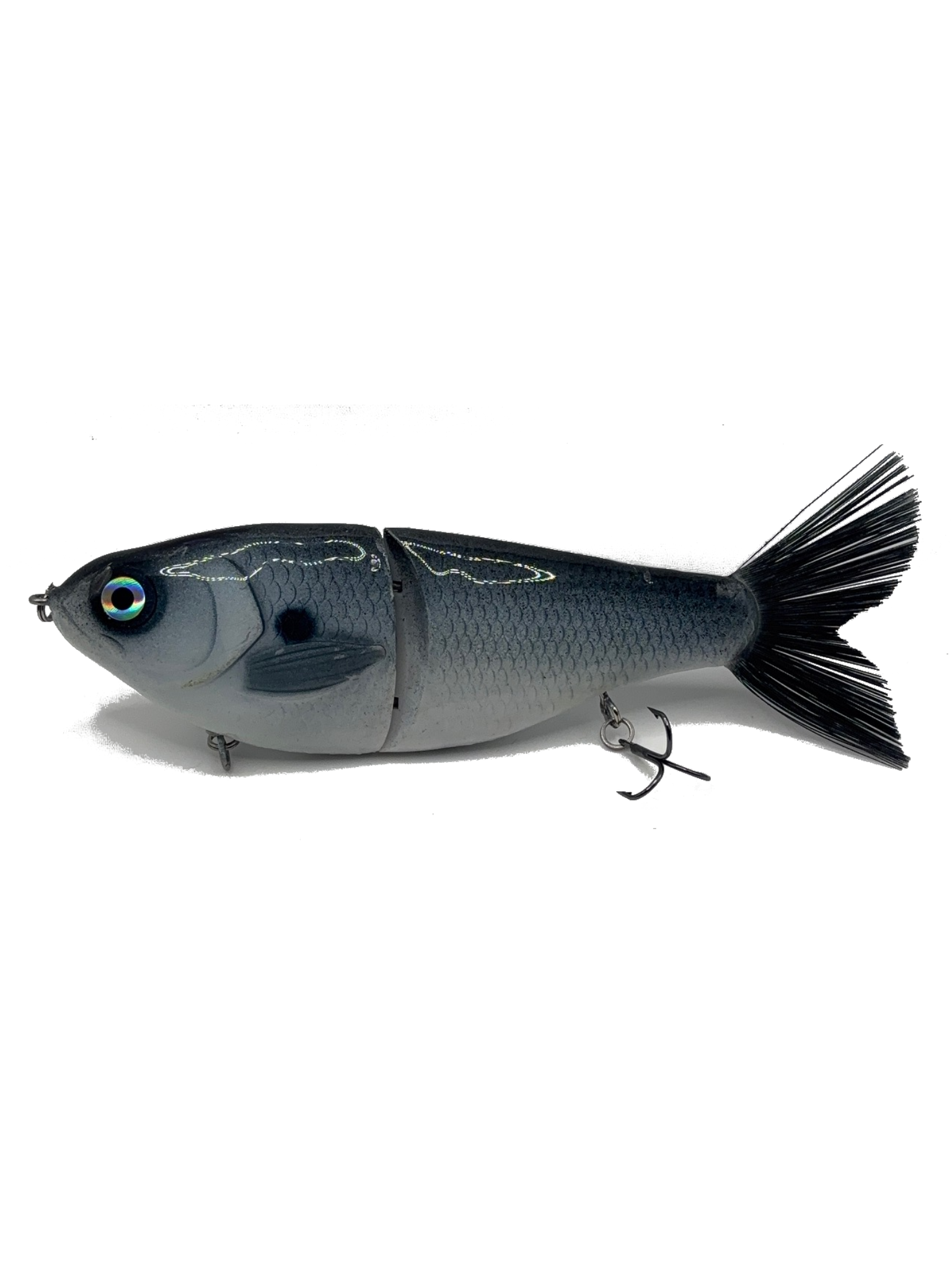 Nova Glide 7 Lure Slow Sinking Glide Bait with Bristle Tail Lifelike Fishing Tackle for Trout Bass Musky (Color White)